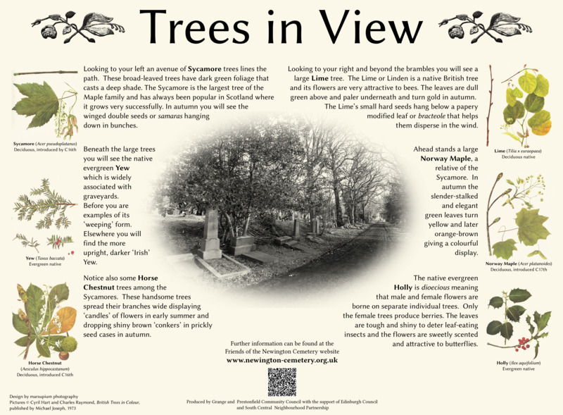 Newington Cemetery Tree sign